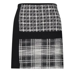 Desigual Women's Kape Black Herringbone Plaid Stetch Mini Skirt - Size L - NWT